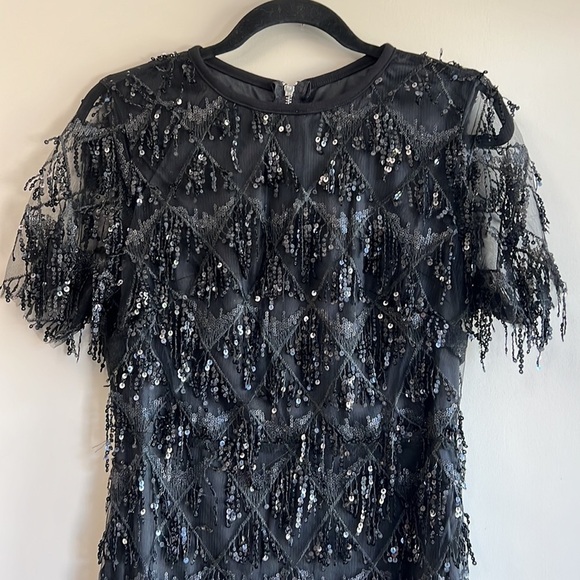 New Black Sequin Midi Dress - Picture 8 of 14